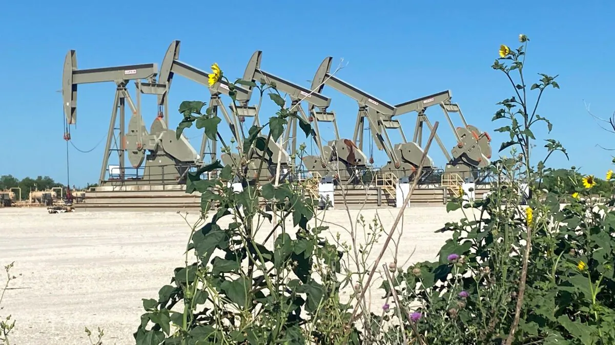 A Marathon Oil well site is seen in Texas on May 18, 2020. (Jennifer Hiller/Reuters)