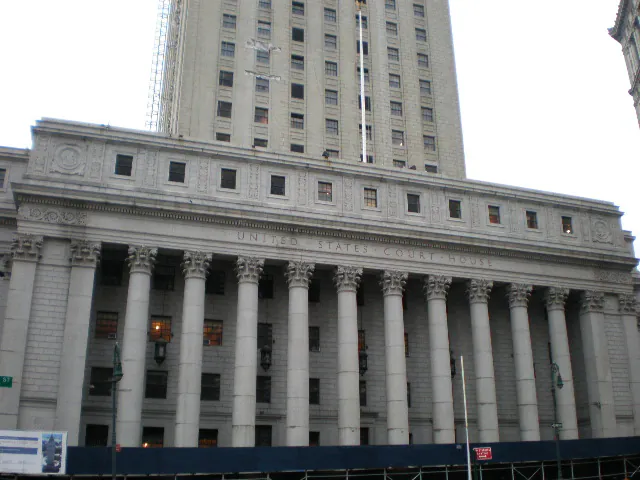 Thurgood Marshall U.S. Courthouse in Manhattan, New York City on April 4, 2008. (Sheila of Commons: Wikipedia Takes Manhattan Project/CC BY-SA 3.0)
