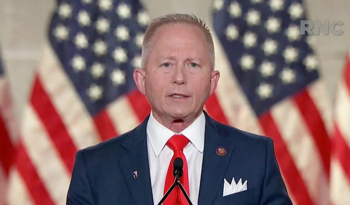 In this screenshot from the RNC’s livestream of the 2020 Republican National Convention, U.S. Rep. Jeff Van Drew (R-NJ) addresses the virtual convention on Aug. 27, 2020. (Photo Courtesy of the Committee on Arrangements for the 2020 Republican National Committee via Getty Images)