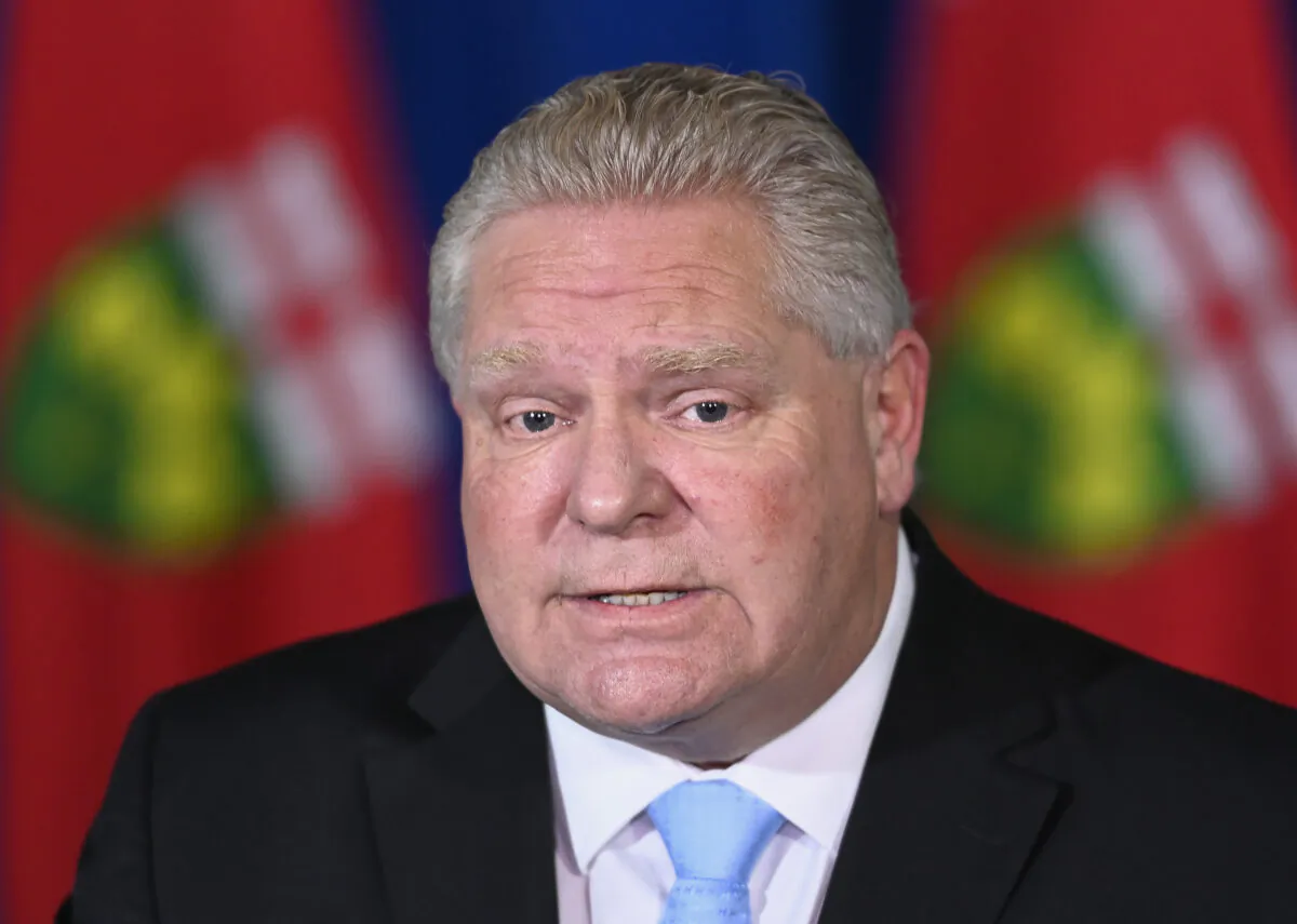 Ontario Premier Doug Ford holds a press conference at Queen's Park in Toronto on Dec. 21, 2020. (Nathan Denette/The Canadian Press)