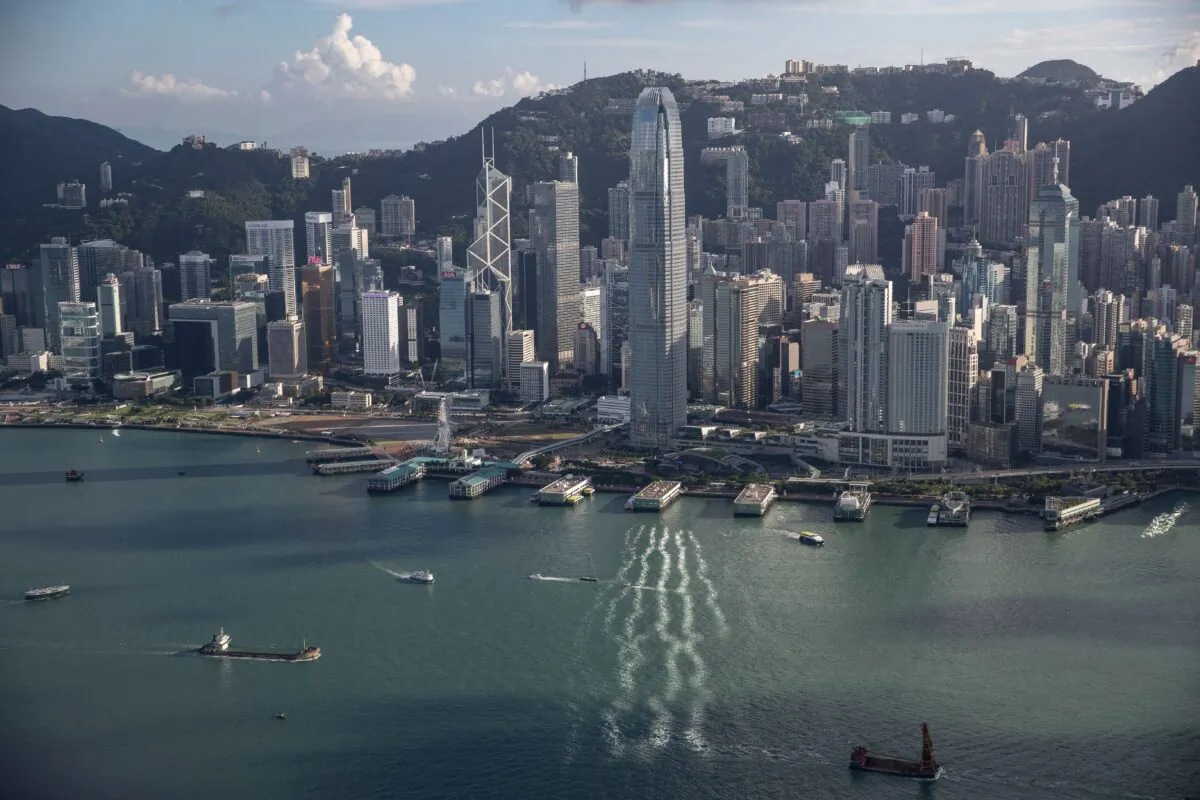 Victoria harbor next to commercial and residential buildings in Hong Kong on Sept. 20, 2020. (May James/AFP via Getty Images)