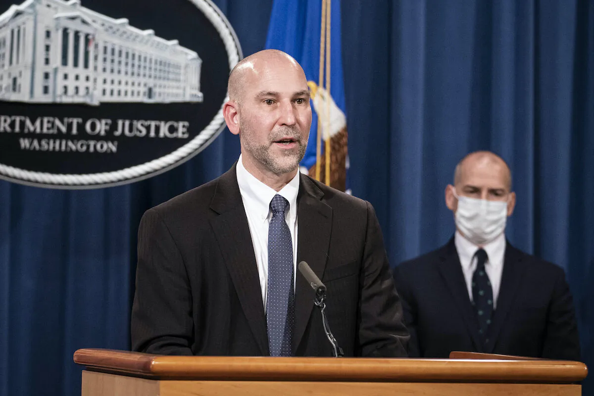 Steven D'Antuono, head of the FBI Washington field office, speaks during a news conference at the Department of Justice in Washington on Jan. 12, 2021. (Sarah Silbiger/Bloomberg/Pool)