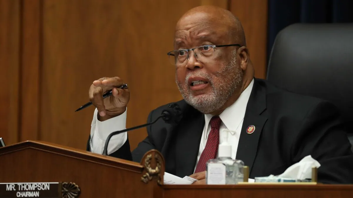 House Homeland Security Committee Chairman Bennie Thompson (D-Miss.) questions witnesses during a hearing on Worldwide Threats to the Homeland in the Rayburn House Office Building on Capitol Hill in Washington, D.C., on Sept. 17, 2020. (Chip Somodevilla/Getty Images)