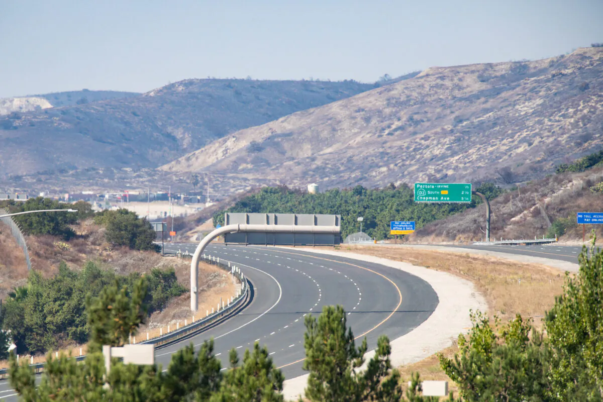 The 241 Toll Road seen from Lake Forest, Calif., on Oct. 28, 2020. (John Fredricks/The Epoch Times)