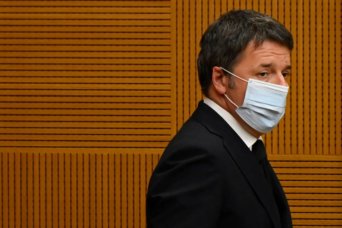 Italian current Senator, former premier and head of the political party 'Italia Viva' (IV), Matteo Renzi arrives to hold a press conference on Jan. 13, 2021 at the Italian Chamber of Deputies in Rome.(Alberto Pizzoli/POOL/AFP via Getty Images)