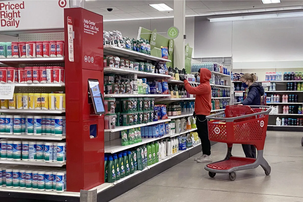Customers shop at a Target store in Chicago, Illinois, on Jan. 13, 2021. (Scott Olson/Getty Images)
