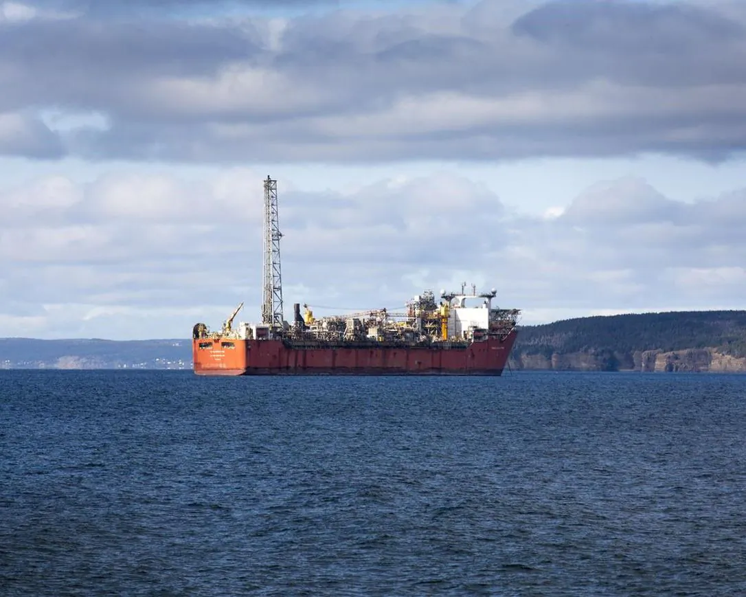 The Terra Nova FPSO is shown anchored in Conception Bay, Newfoundland and Labrador, on Oct. 23, 2020. (Paul Daly/The Canadian Press)