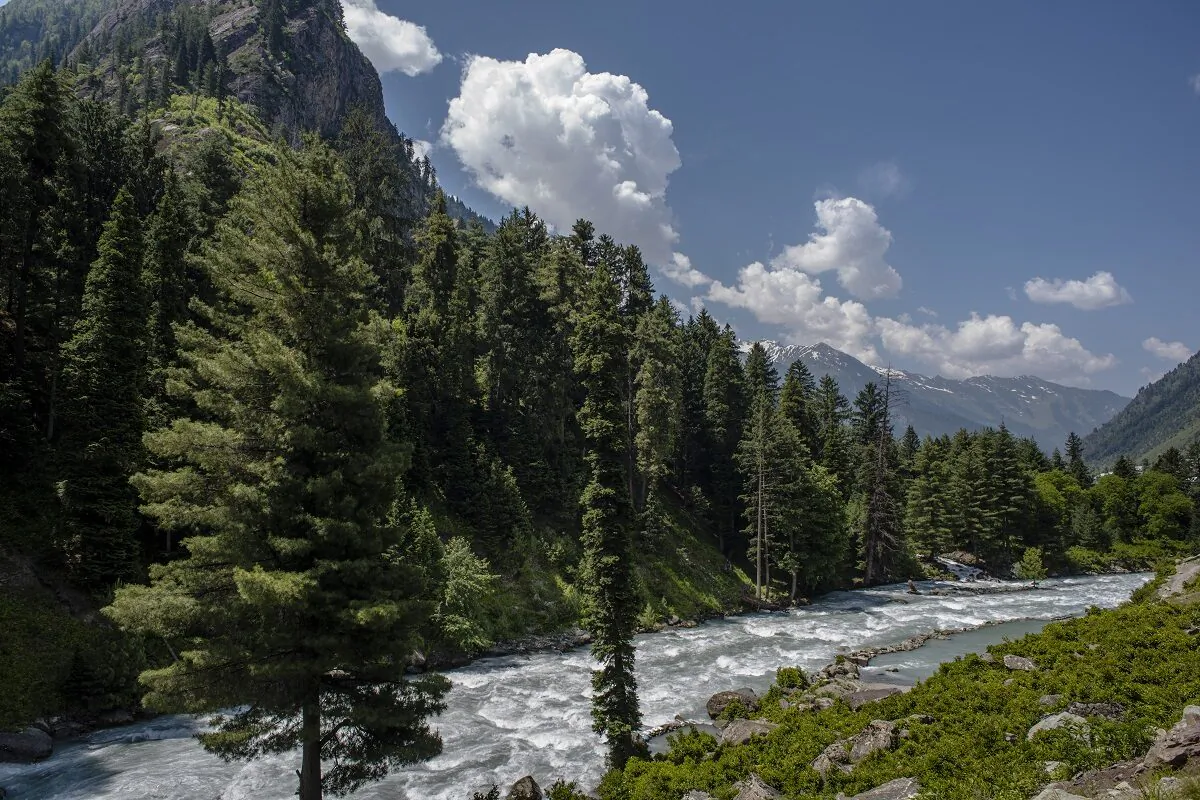 River Sind (Indus) gushes through mountains next to Srinagar Leh highway bordering China, on June 19, 2020 in Gagangir, India. As many as 20 Indian soldiers were killed in a "violent face-off" with Chinese troops in the Galwan Valley along the Himalayas on June 15, 2020. (Yawar Nazir/Getty Images)