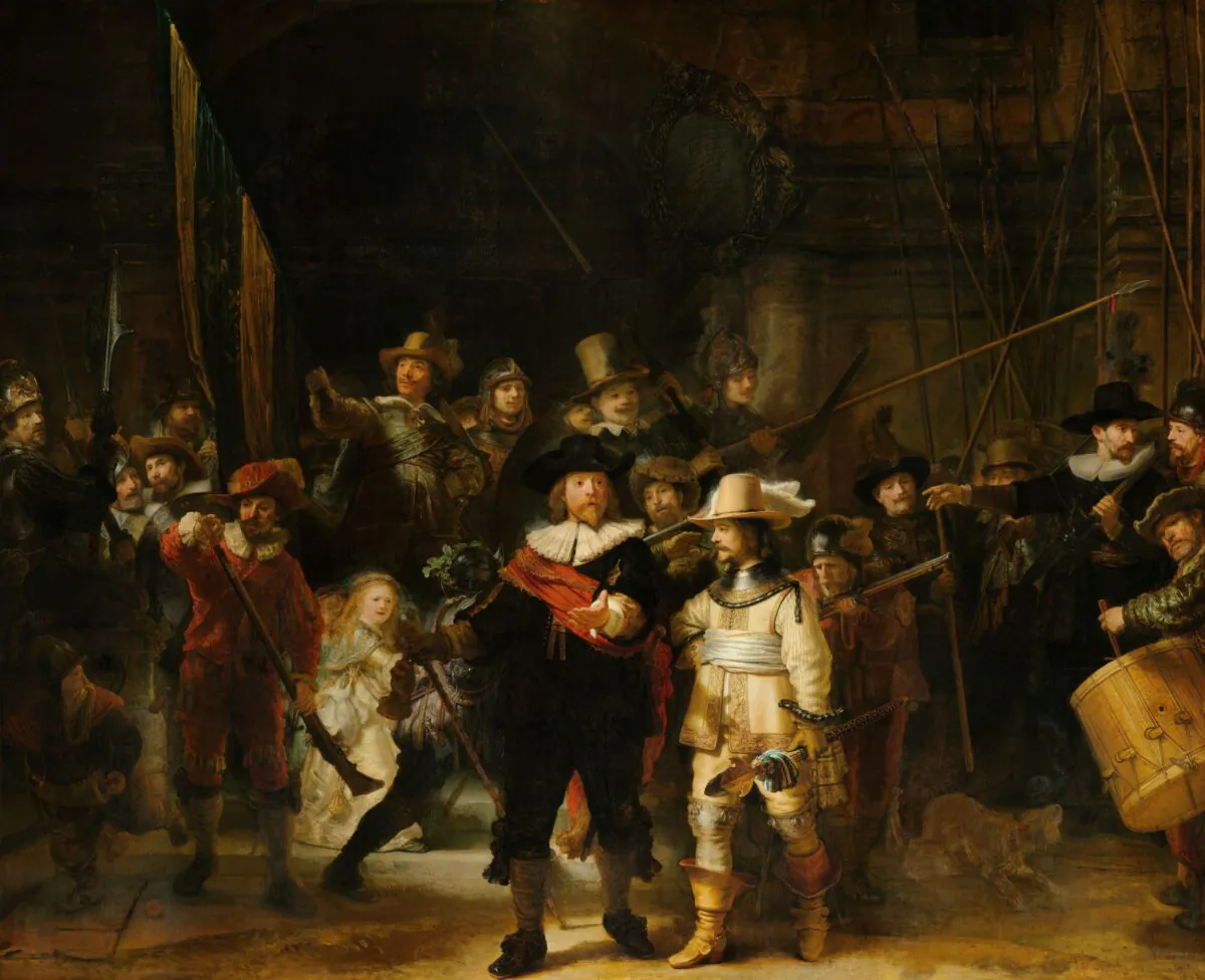 Detail of “Militia Company of District II under the Command of Captain Frans Banninck Cocq,” commonly known as the “Night Watch,” 1642, by Rembrandt Harmenszoon van Rijn. Rijksmuseum, Amsterdam. On loan from the City of Amsterdam. (Rijksmuseum)