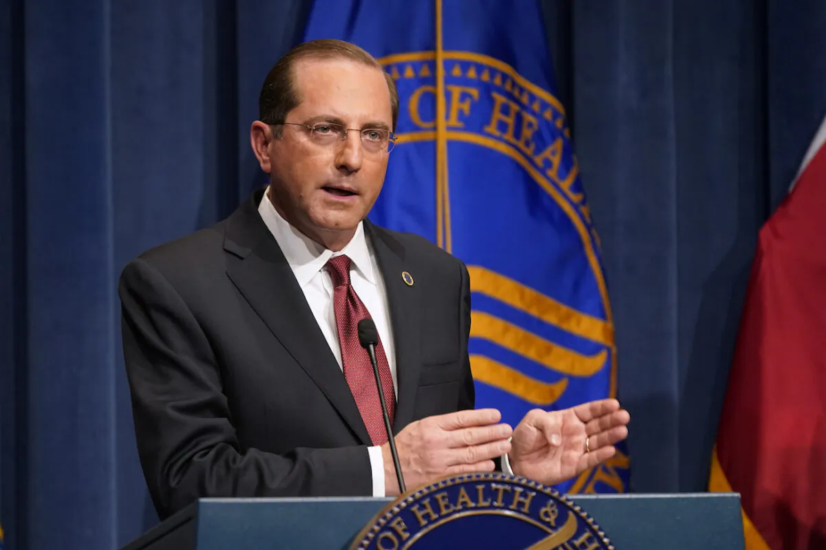 Health and Human Services Secretary Alex Azar speaks during a news conference on Operation Warp Speed and COVID-19 vaccine distribution, in Washington on Jan. 12, 2021. (Patrick Semansky/Pool/AP Photo)