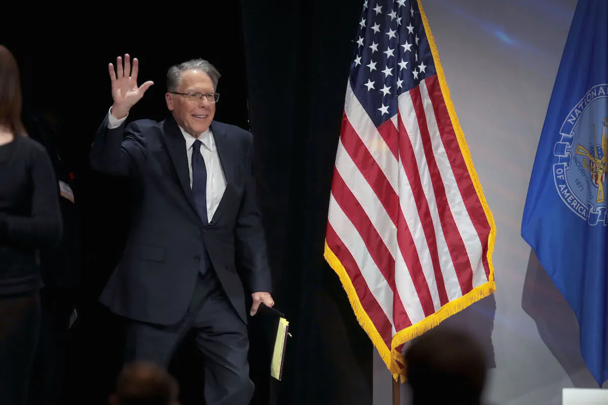 Wayne LaPierre, NRA vice president and CEO, attends the NRA annual meeting of members in Indianapolis, Ind., on April 27, 2019. (Scott Olson/Getty Images)