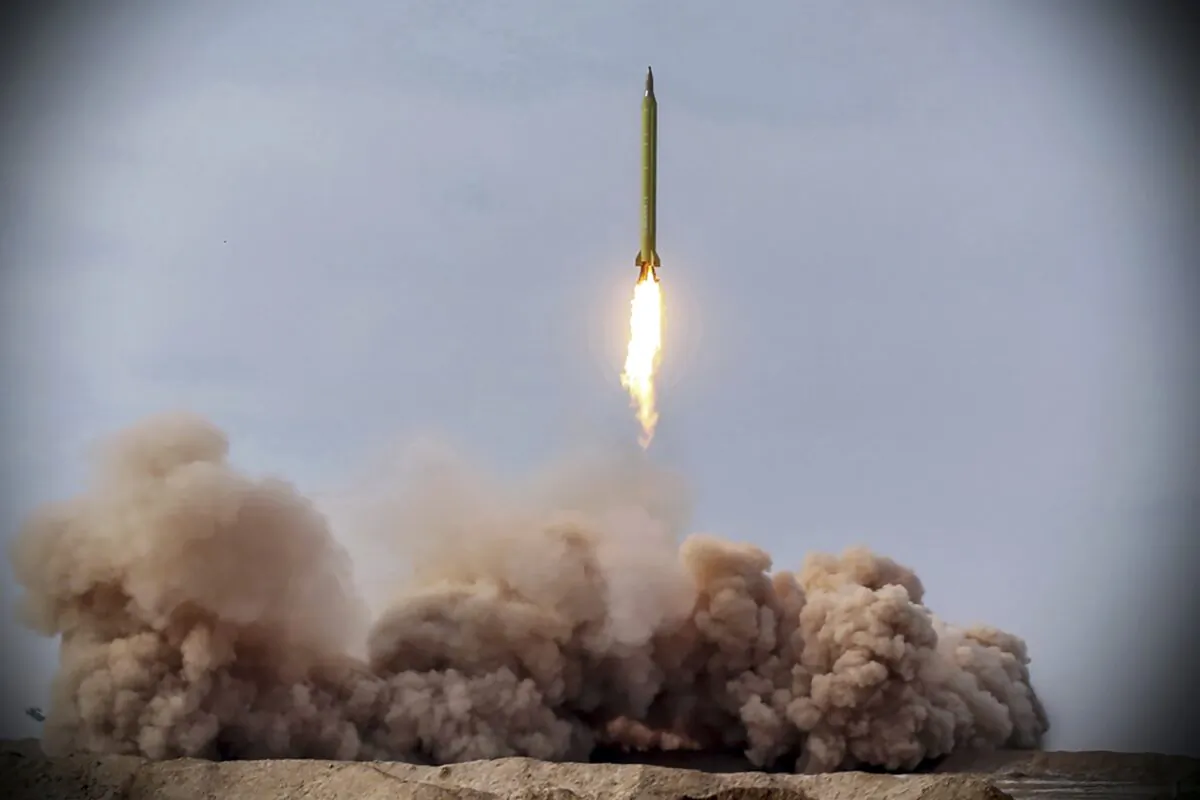 Iran’s paramilitary Revolutionary Guard conducted a drill on Jan. 16, 2021, launching anti-warship ballistic missiles at a simulated target in the Indian Ocean, state television reported, amid heightened tensions over Tehran’s nuclear program and a U.S. pressure campaign against the Islamic Republic. (IRG/Sepahnews via AP)