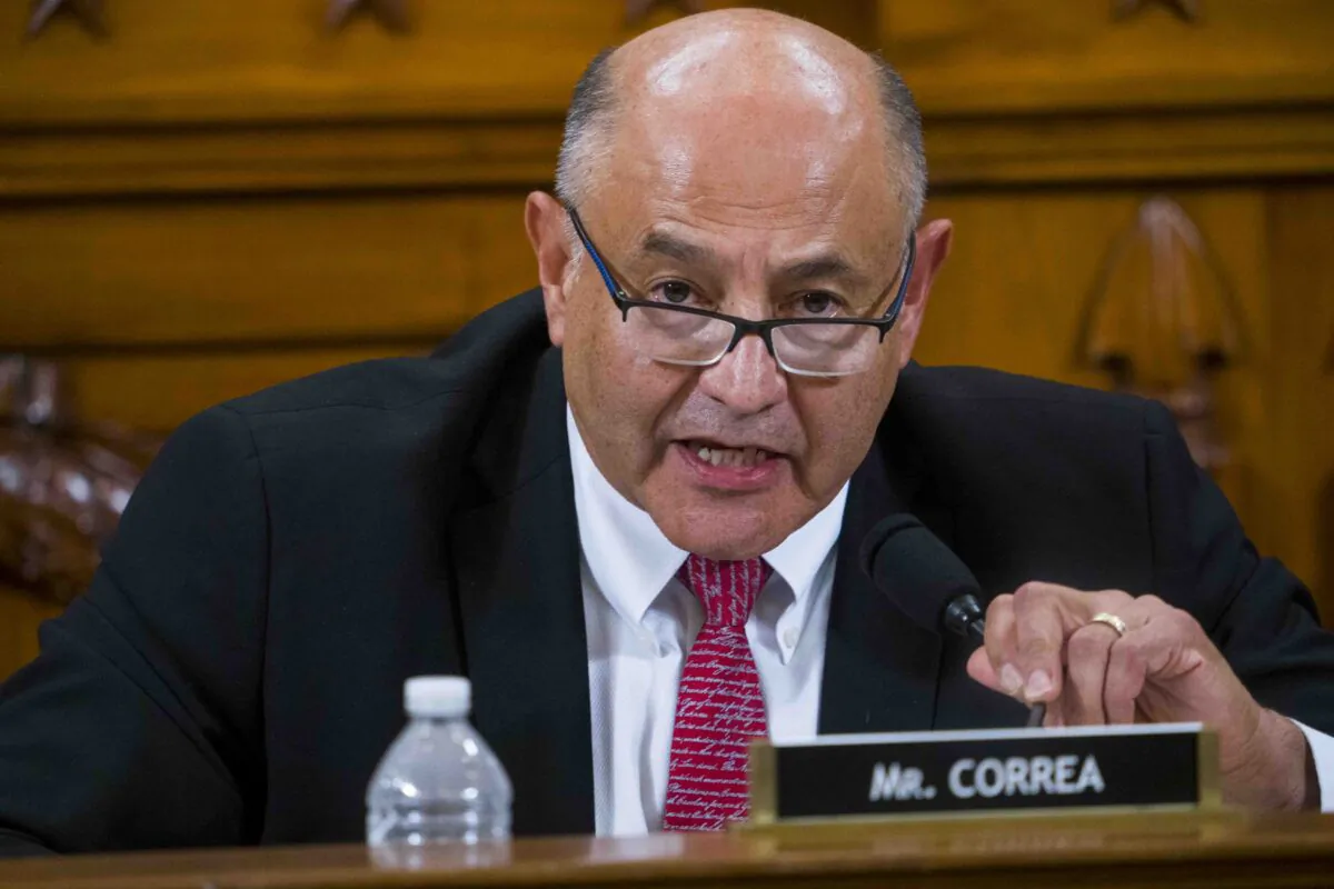 Rep. Lou Correa (D-Calif.) speaks during a hearing in Washington on Dec. 9, 2019. (Doug Mills/Pool/Getty Images)
