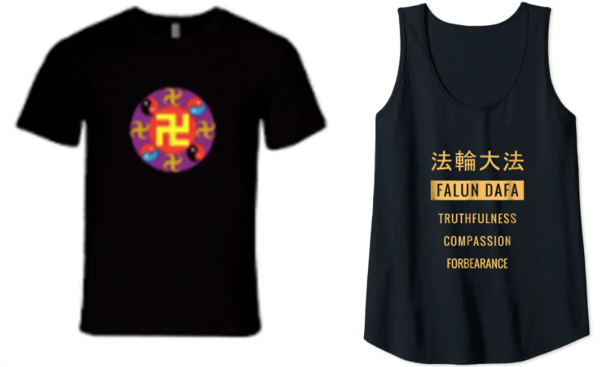 Photos of counterfeit and illegal products. (Courtesy of Falun Dafa Association)