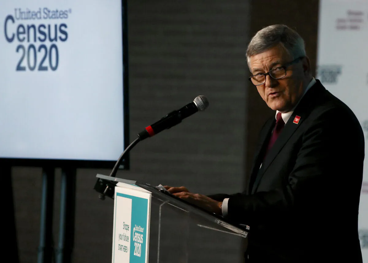 Steven Dillingham, director of the Census Bureau, speaks while unveiling the advertising outreach campaign for the 2020 Census in Washington on Jan. 14, 2020. (Mark Wilson/Getty Images)