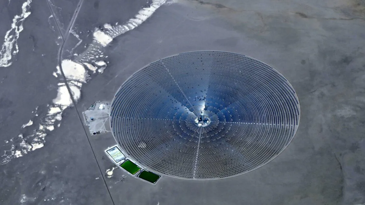 Crescent Dunes Solar Energy Project near Tonopah, Nev., 190 miles northwest of Las Vegas, is an example of renewable energy projects spurred by President Joe Biden’s “rush to green energy.” (Daniel Slim/AFP via Getty Images)