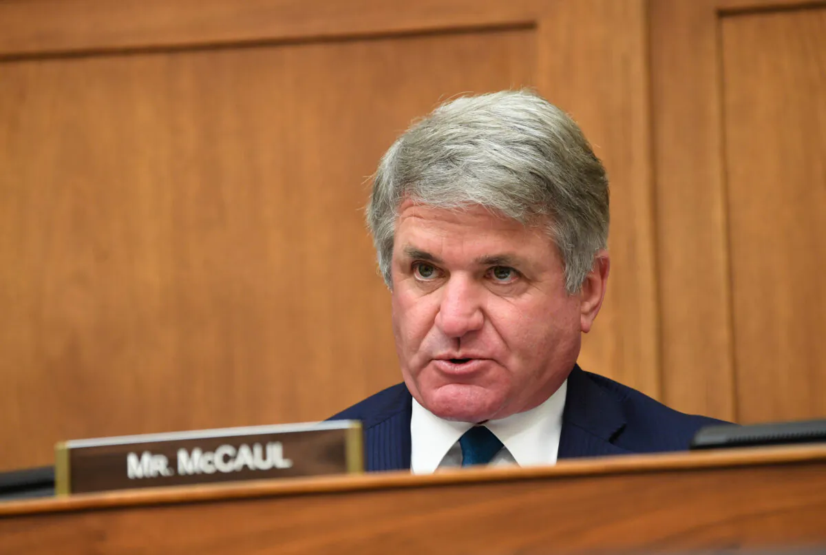 Rep. Michael McCaul (R-Texas) questions witnesses during a House Foreign Affairs Committee hearing in Washington, Sept. 16, 2020. (Kevin Dietsch-Pool/Getty Images)