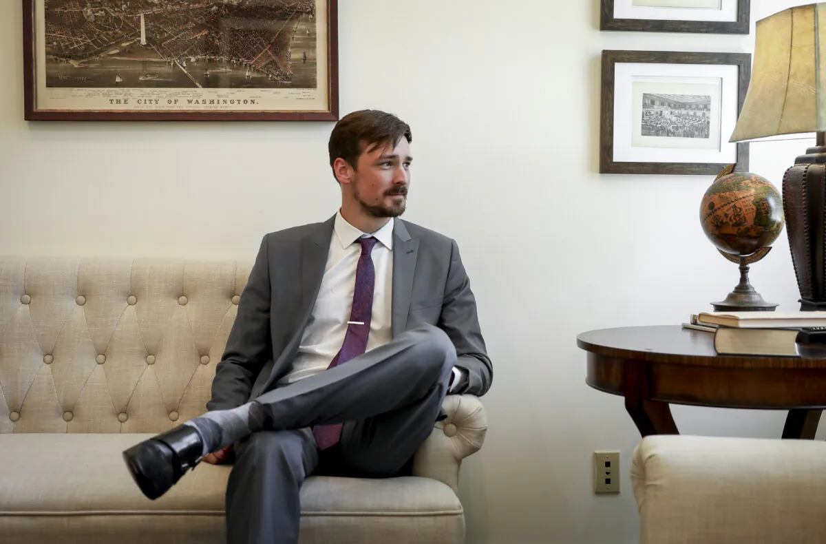 Then-Parler CEO John Matze in Washington on June 11, 2019. (Samira Bouaou/The Epoch Times)