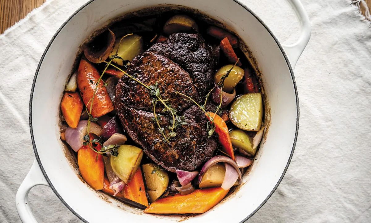 You can pick up all the ingredients for this humble pot roast at your local farmers market. (Andrea Bemis)