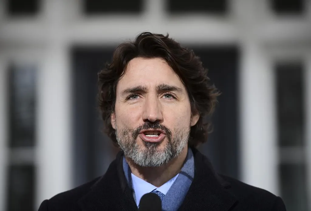 Prime Minister Justin Trudeau provides an update on the COVID-19 pandemic from Rideau Cottage in Ottawa on Jan. 11, 2021. (Sean Kilpatrick/The Canadian Press)