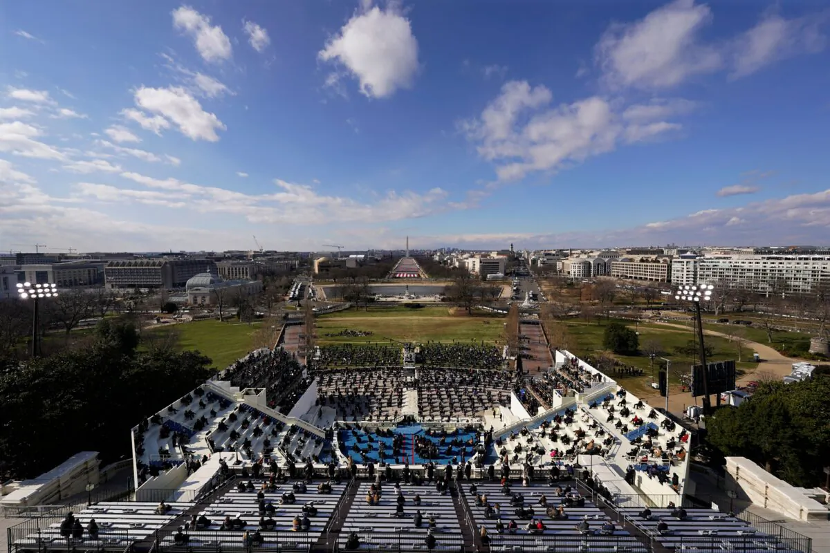 Guests and spectators attend the inauguration of President Joe Biden at the U.S. Capitol in Washington on Jan. 20, 2021. (Susan Walsh/Getty Images)