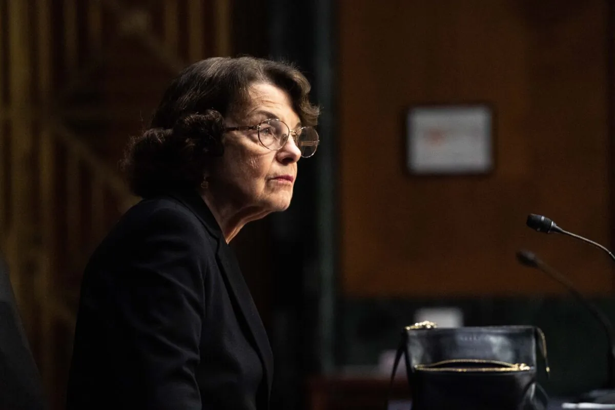 Sen. Dianne Feinstein (D-Calif.) speaks in Washington on Jan. 19, 2021. (Anna Moneymaker/Pool/AFP via Getty Images)