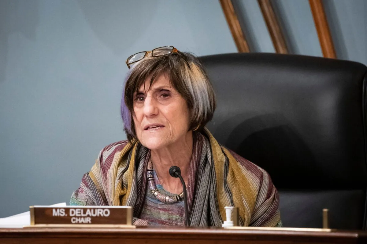Rep. Rosa DeLauro (D-Conn.) speaks during a Labor, Health and Human Services, Education and Related Agencies Subcommittee hearing in Washington, on June 4, 2020. (Al Drago/POOL/AFP via Getty Images)