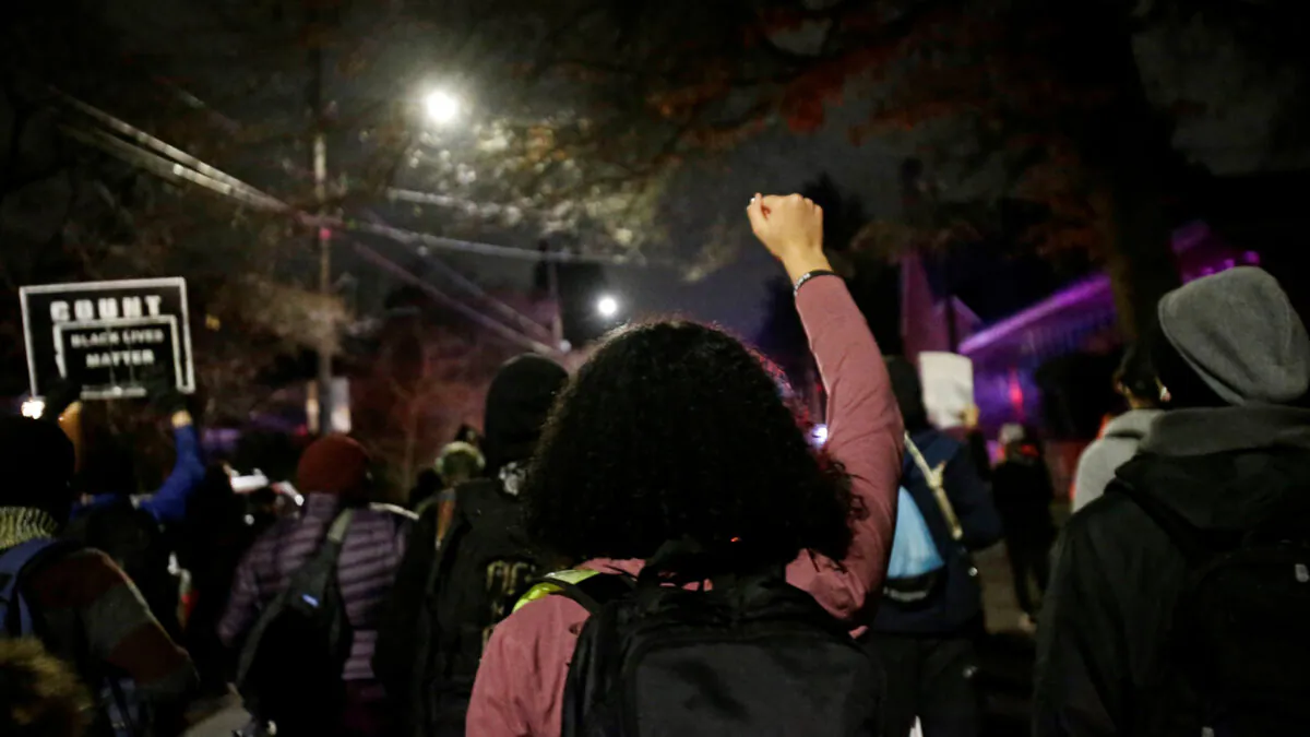 Activists attend a rally after the inauguration of U.S. President Joe Biden, in Portland, Ore., on Jan. 20, 2021. (Lindsey Wasson/Reuters)