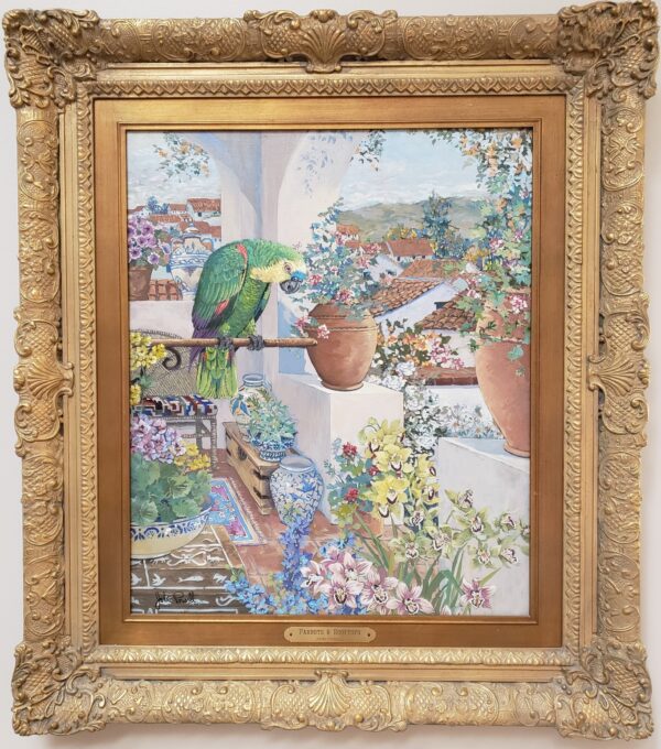 parrot with frame