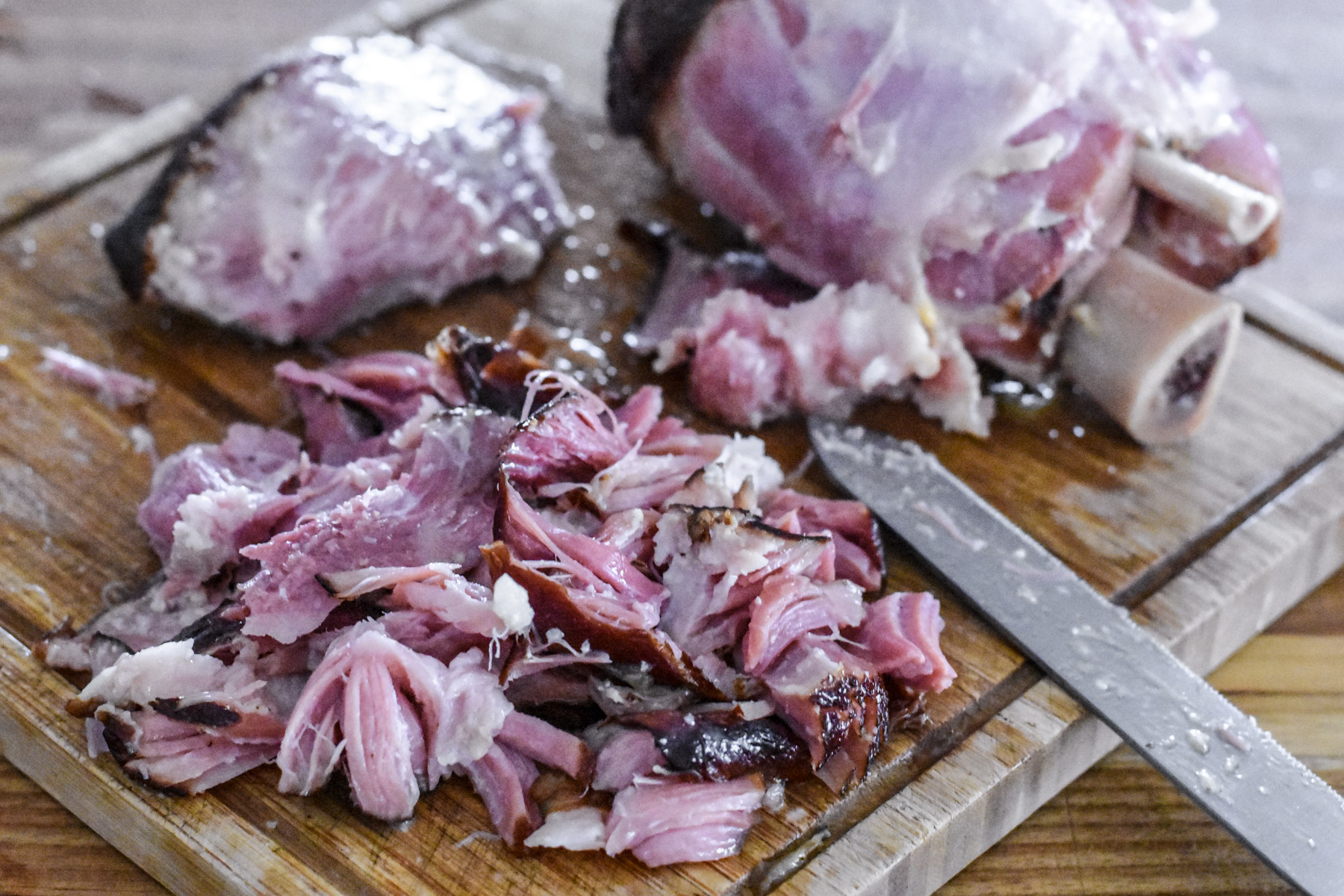 Garbure Soup - shredded ham hock