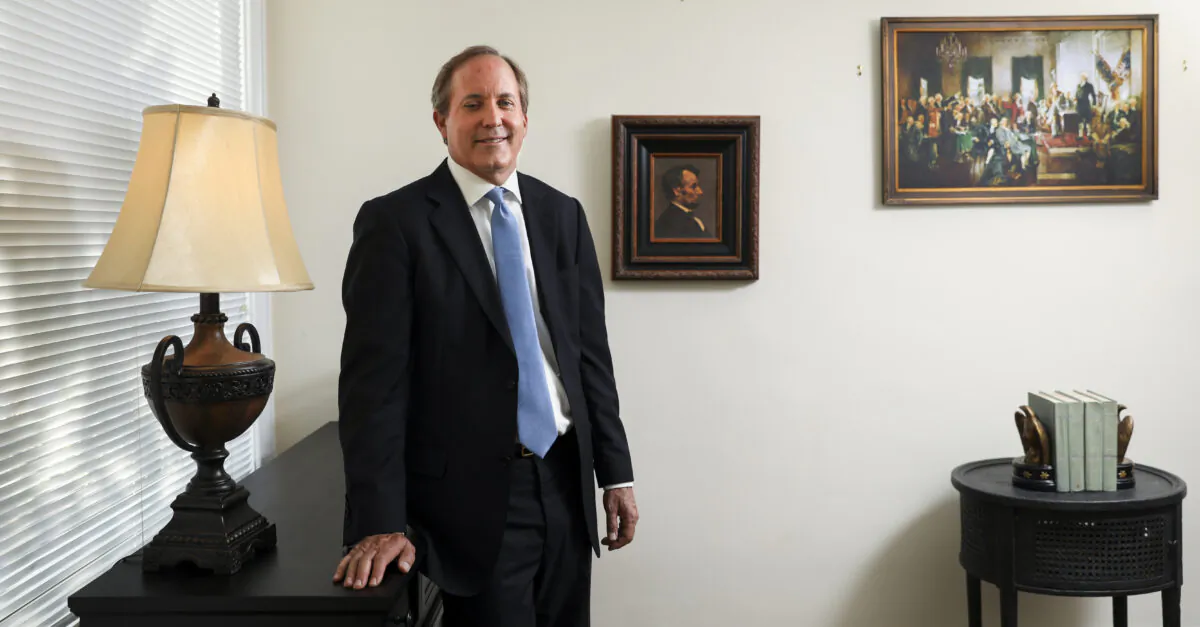 Texas Attorney General Ken Paxton in Washington on May 20, 2019. (Samira Bouaou/The Epoch Times)