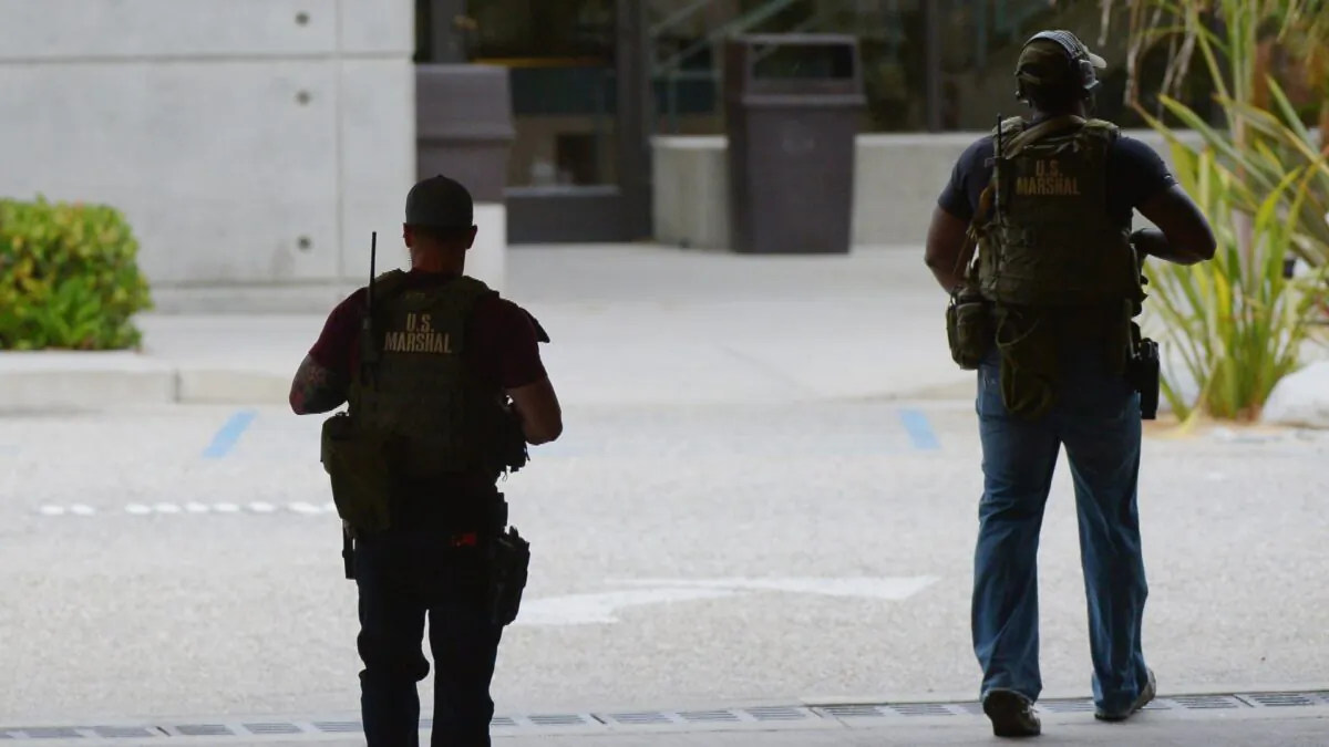 U.S. Marshals are pictured in a file photo taken in Santa Monica, Calif., on June 7, 2013. (Joe Klamar/AFP via Getty Images)