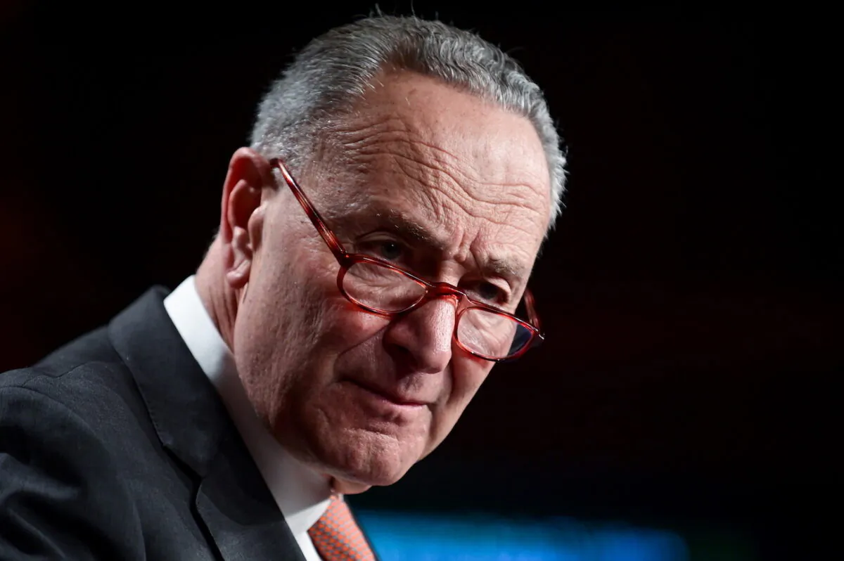 Senate Democratic Leader Chuck Schumer (D-N.Y.) speaks during a news conference at the U.S. Capitol in Washington on Dec. 8, 2020. (Erin Scott/Reuters)