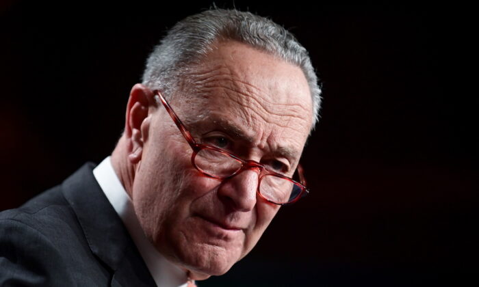 Senate Democratic Leader Chuck Schumer (D-N.Y.) speaks during a news conference at the U.S. Capitol in Washington, Dec. 8, 2020. (Erin Scott/Reuters)