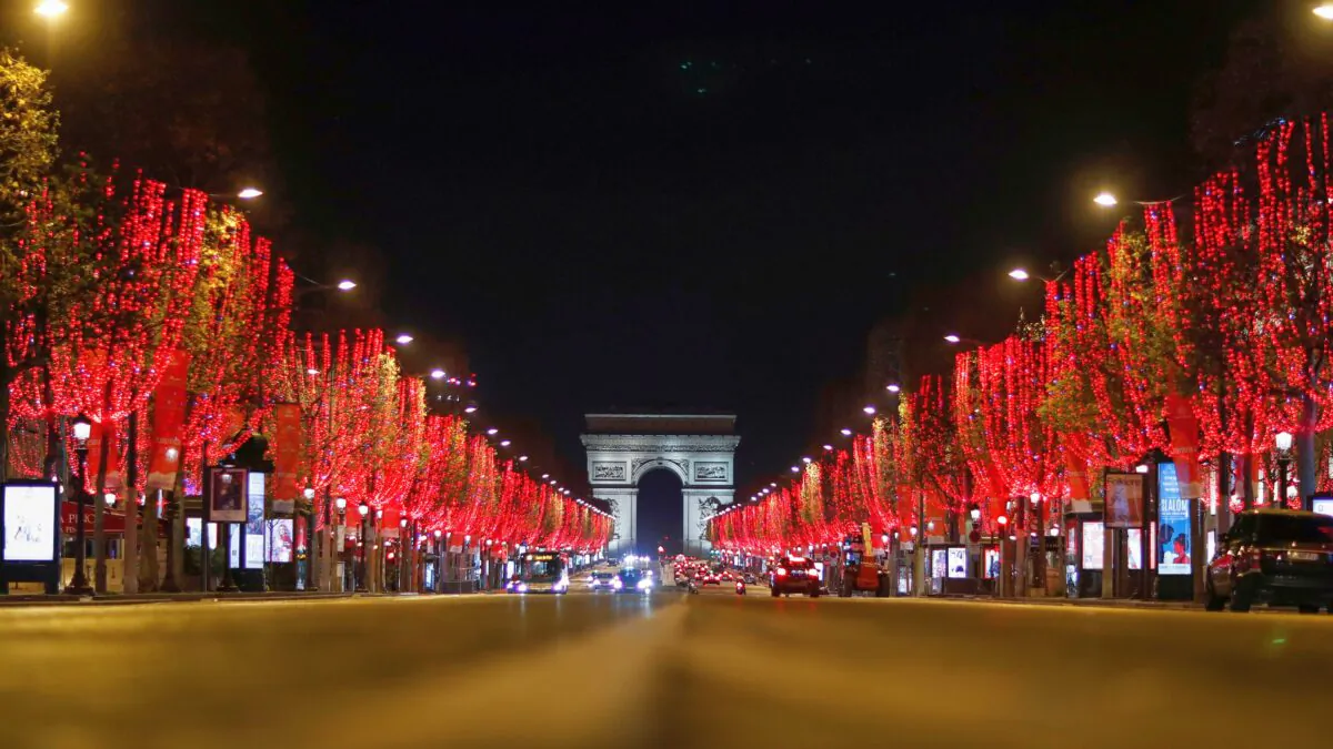 A view shows the deserted Champs Elysees avenue leading up to the Arc de Triomphe in Paris, France, on Dec. 15, 2020. (Gonzalo Fuentes/Reuters)