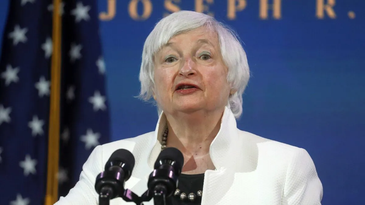 Janet Yellen, President Joe Biden’s nominee to be treasury secretary, speaks in Wilmington, Del., on Dec. 1, 2020. (Leah Millis/Reuters)