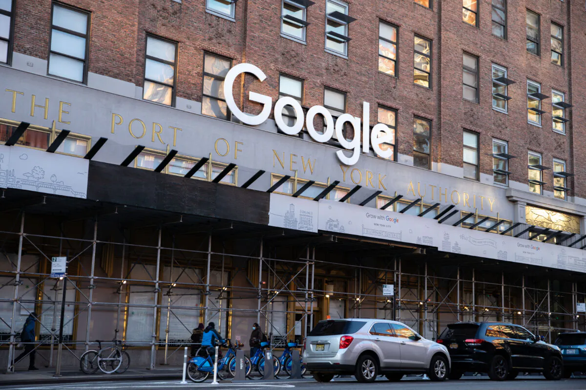 Google’s New York office in lower Manhattan on Jan. 20, 2021. (Chung I Ho/The Epoch Times)