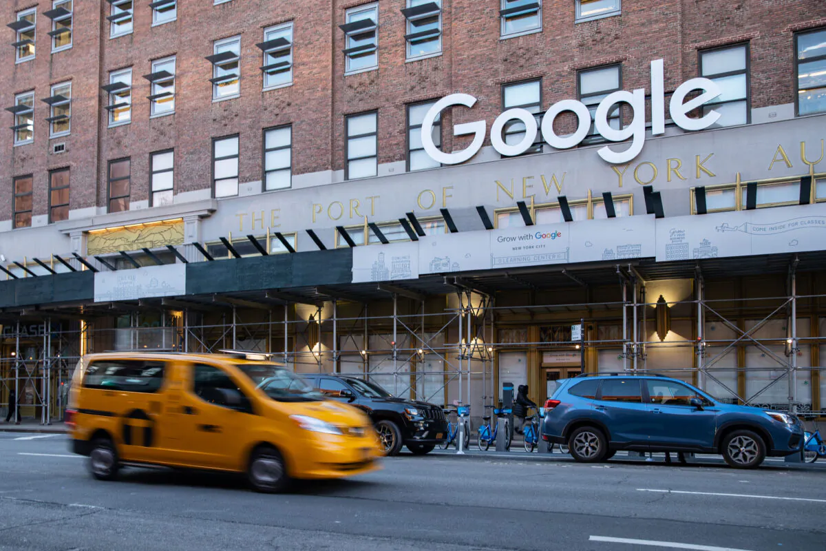 Google’s New York office in lower Manhattan on Jan. 20, 2021. (Chung I Ho/The Epoch Times)