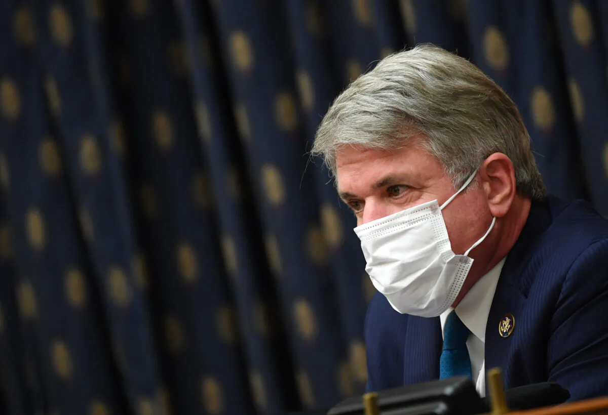 House Committee on Foreign Affairs ranking member Michael McCaul (R-Texas), questions witnesses during a hearing on Capitol Hill in Washington, on Sept. 16, 2020. (Kevin Dietsch/POOL/AFP via Getty Images)