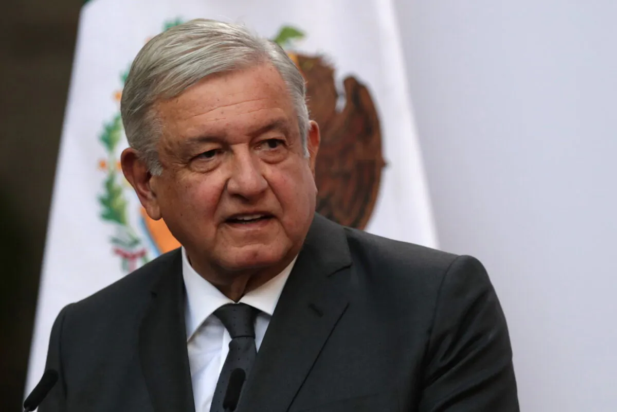 Mexico's President Andres Manuel Lopez Obrador addresses to the nation on his second anniversary as the President of Mexico, at the National Palace in Mexico City, Mexico, on Dec. 1, 2020. (Henry Romero/Reuters)