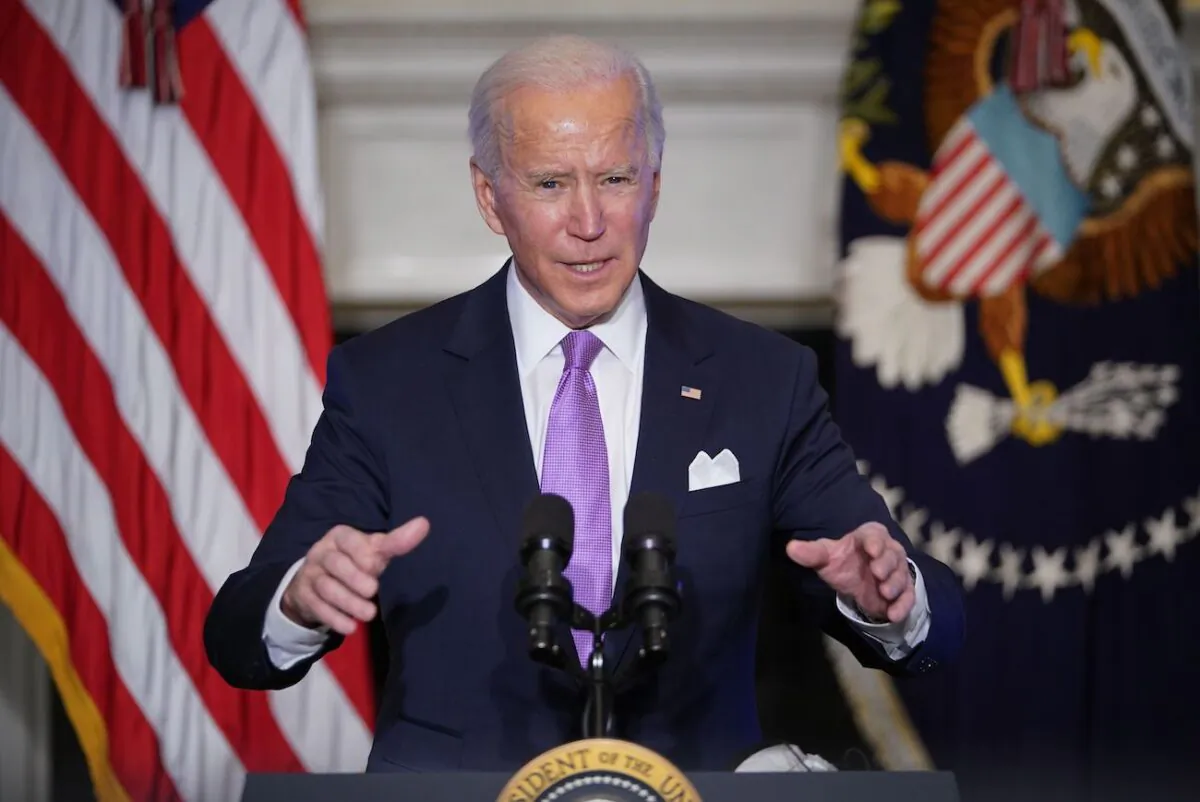 President Joe Biden speaks at the White House on Jan. 26, 2021. (Mandel Ngan/AFP via Getty Images)