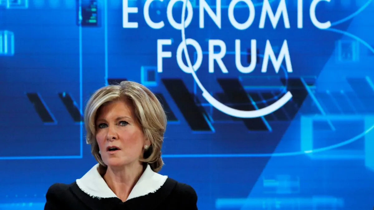Mary Callahan Erdoes, CEO of J.P. Morgan Asset & Wealth Management, attends the World Economic Forum (WEF) annual meeting in Davos, Switzerland, on Jan. 24, 2019. (Arnd Wiegmann/Reuters)