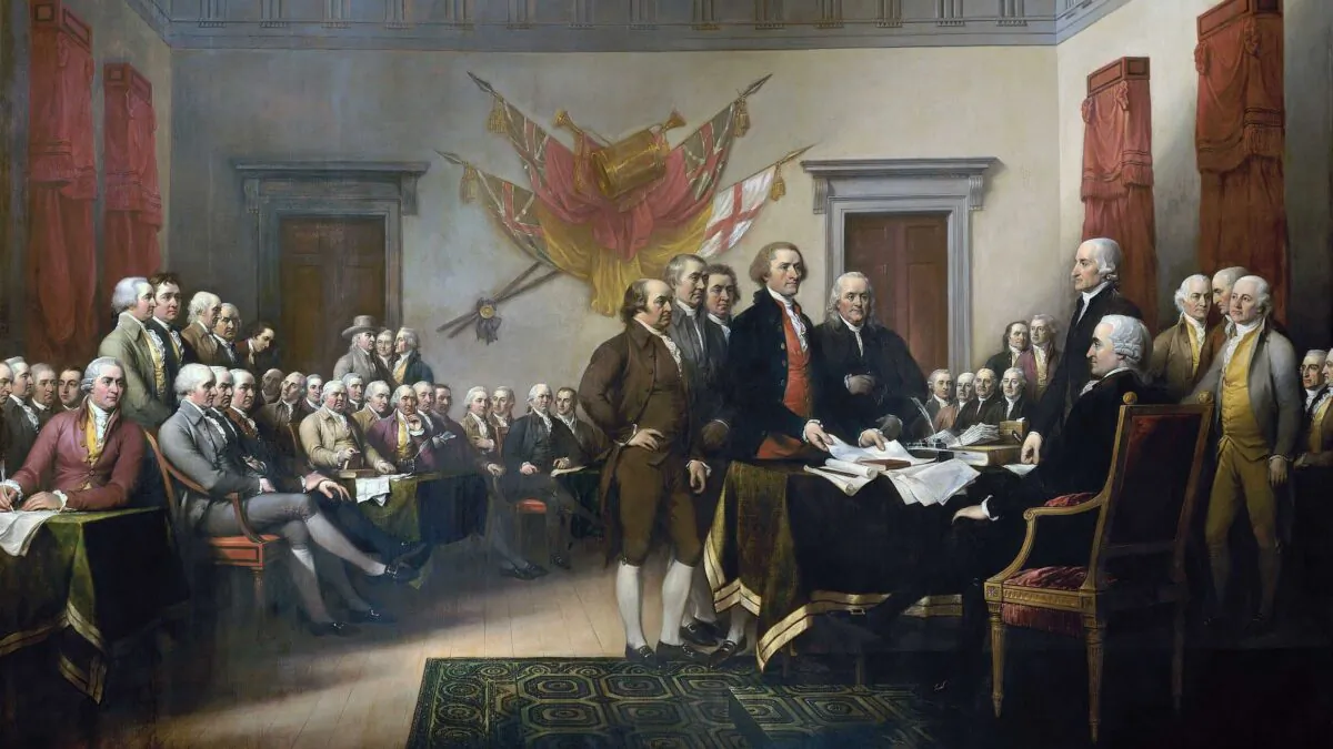"The Signing of the Declaration of Independence," painted by John Trumbull, 1819. (Public Domain)