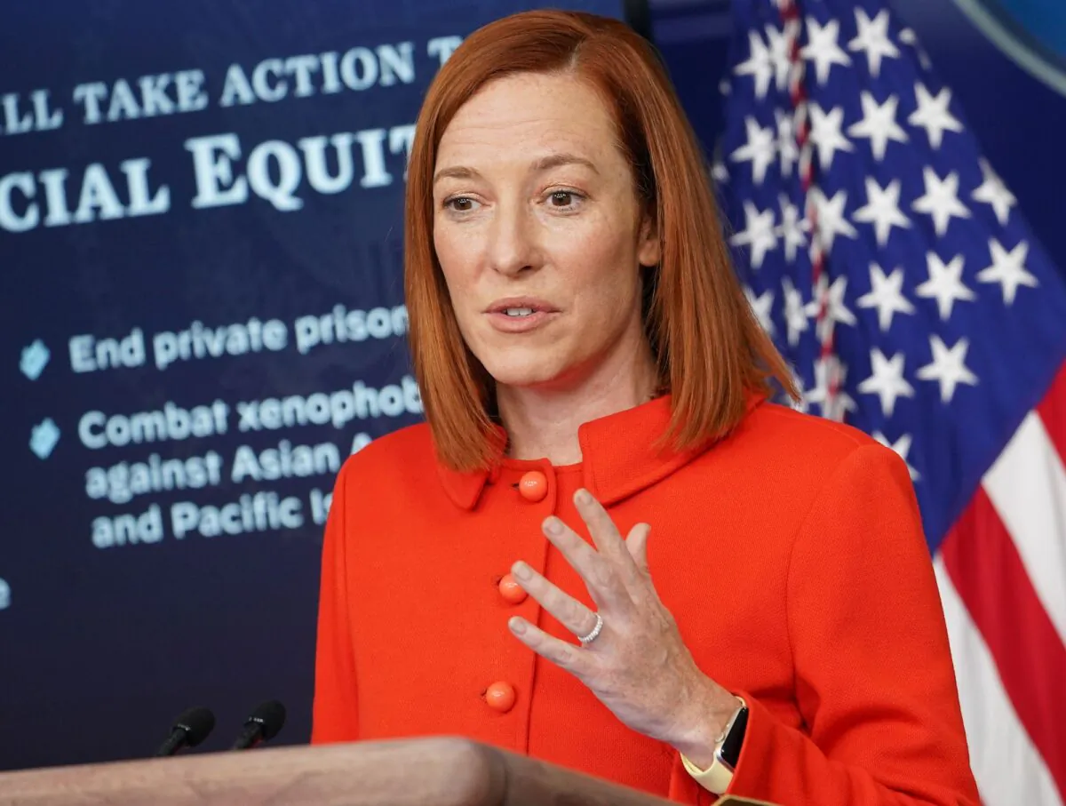 White House press secretary Jen Psaki speaks during the daily briefing in the Brady Briefing Room of the White House in Washington on Jan. 26, 2021. (Mandel Ngan/AFP/Getty Images)