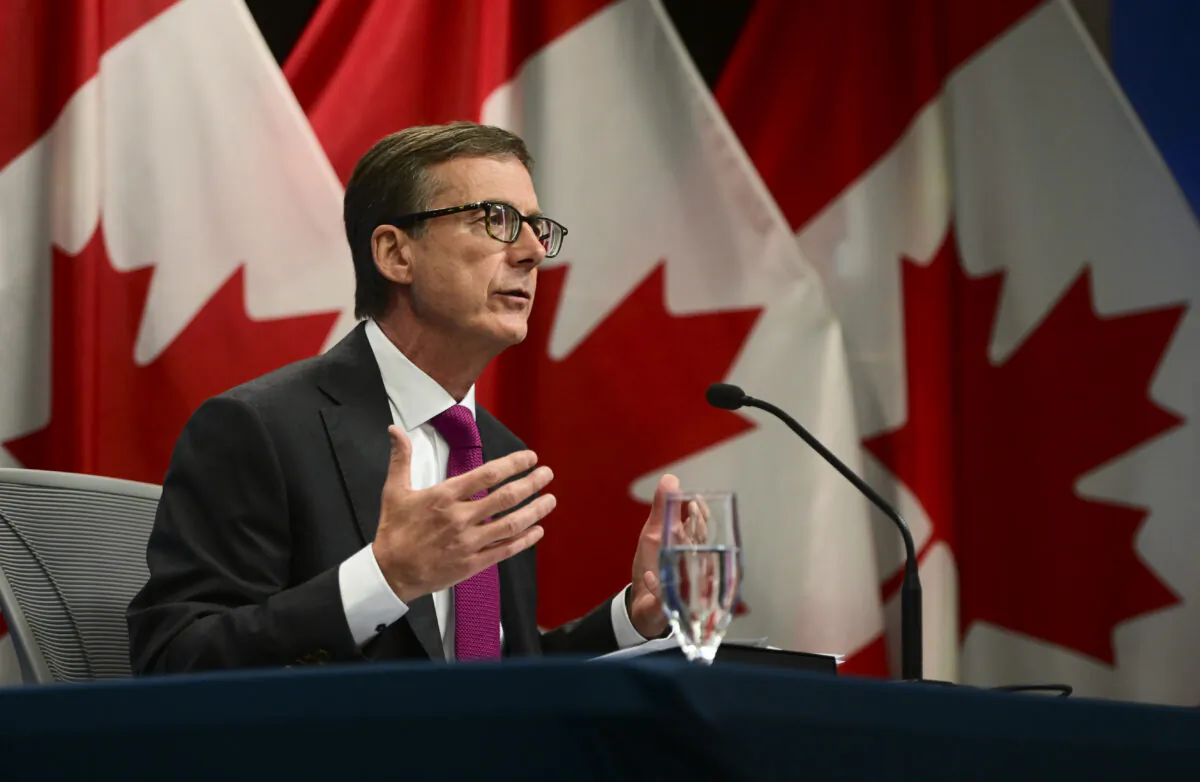 Governor of the Bank of Canada Tiff Macklem holds a press conference in Ottawa on Oct. 28, 2020. (The Canadian Press/Sean Kilpatrick)