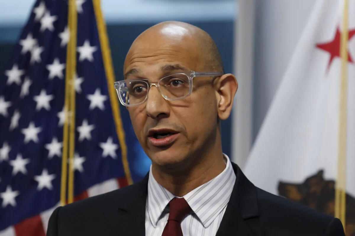 California Health and Human Services Secretary Dr. Mark Ghaly, discusses the state's response to the COVID-19 pandemic in Rancho Cordova, Calif., in a file photograph. (Rich Pedroncelli/AP Photo)