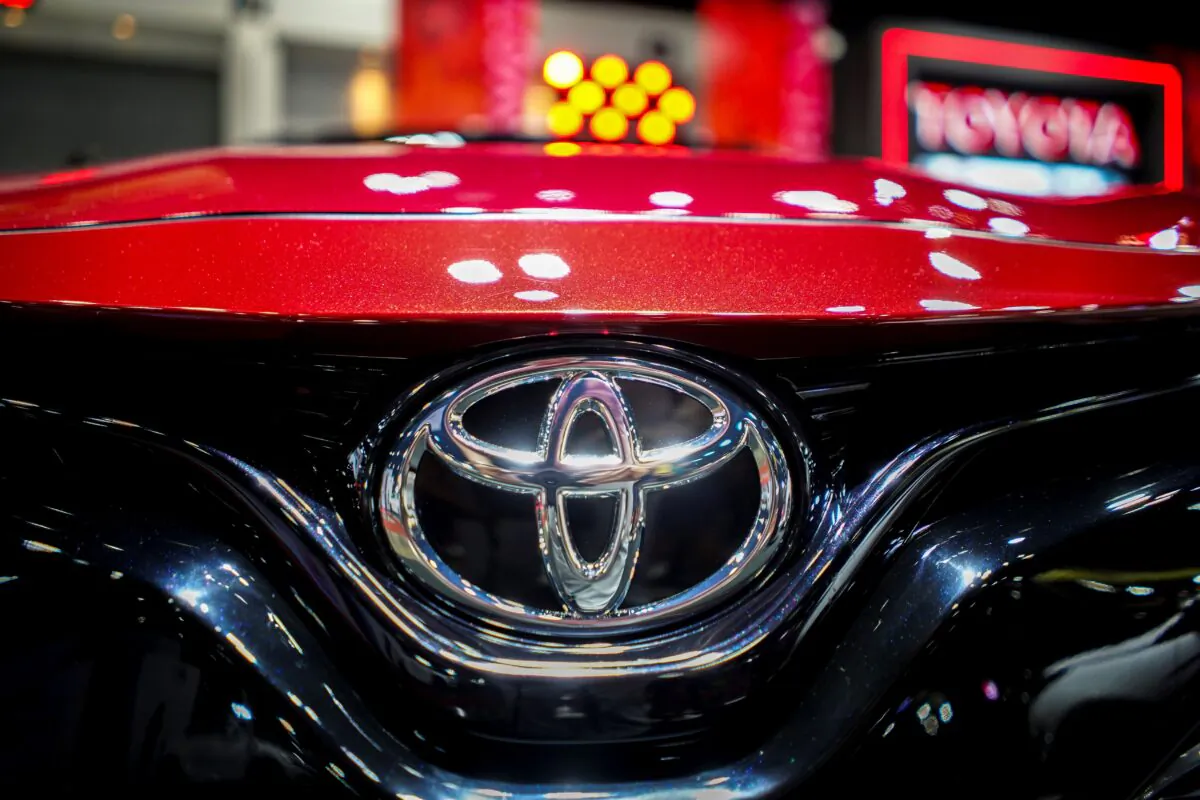 A logo of Toyota is pictured at Bangkok Auto Salon 2019 in Bangkok, Thailand on July 4, 2019. (Athit Perawongmetha/Reuters)
