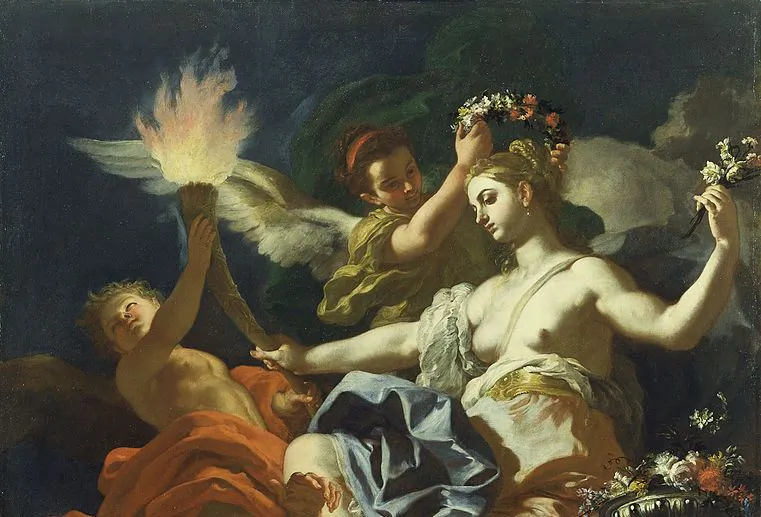 A detail from “Aurora Taking Leave of Tithonus,” 1704, by Francesco Solimena. Oil on Canvas; 79.5 inches by 59.75 inches. J. Paul Getty Museum, California. (Public Domain)