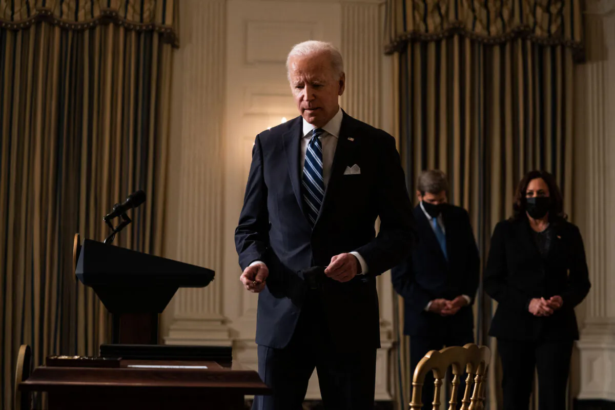 President Joe Biden as seen in a file photo taken inside the White House. (Anna Moneymaker-Pool/Getty Images)