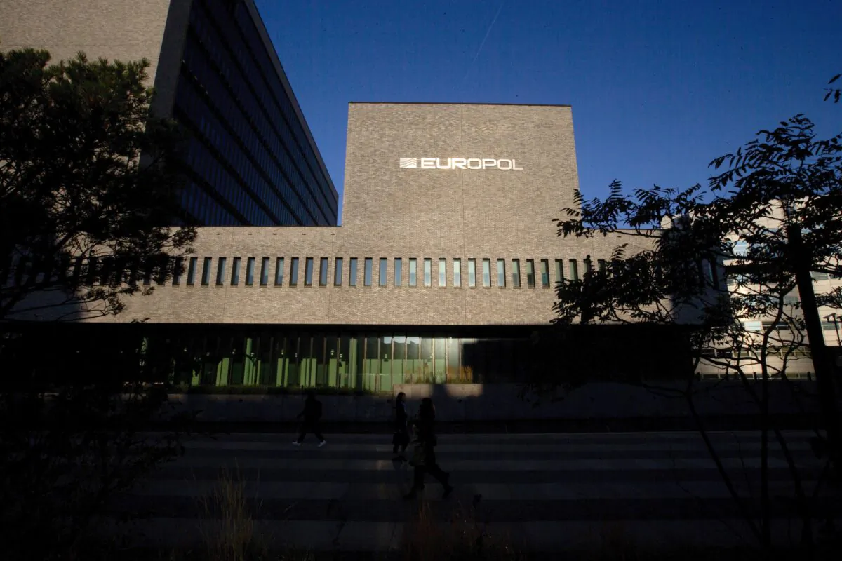 The sun bounces off the Europol headquarters in The Hague, Netherlands, on Oct. 10, 2018. (Peter Dejong/AP Photo)